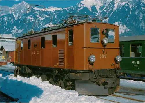 Verkehr Eisenbahn & Zug-Lokomotive Ge 4/6 355 im Bahnhof Landquart 1980