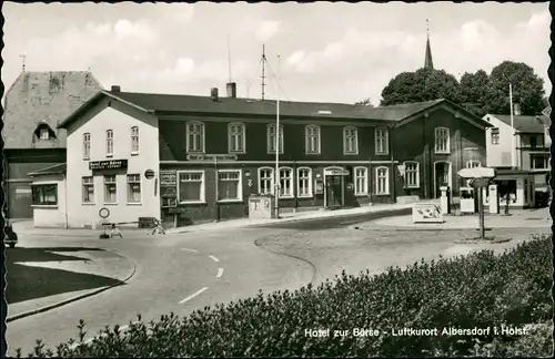 Ansichtskarte Albersdorf (Holstein) Straßenpartie - Hotel zur Börse 1962