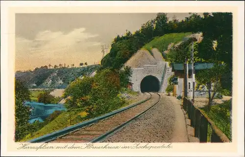 Ansichtskarte Marienberg im Erzgebirge Harrafelsen mit dem Körnerkreuz 1928