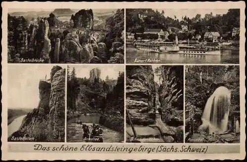 Ansichtskarte Rathen Mehrbild AK Sächsische Schweiz 1941