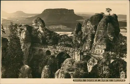 Rathen Sächsische Schweiz BASTEI-BRÜCKE (Walter Hahn Foto-AK) 1940 Walter Hahn: