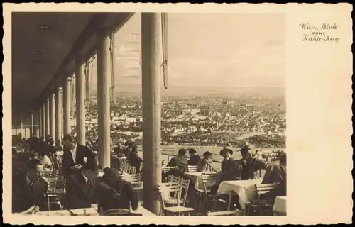 Ansichtskarte Döbling-Wien Blick vom Kahlenberg, Restaurantgäste 1962