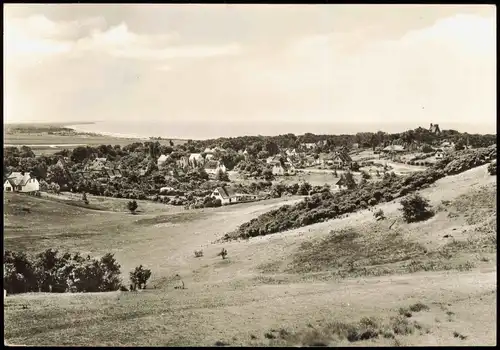 Kloster-Hiddensee Hiddensjö, Hiddensöe Stadtblick zur Ostsee 1984