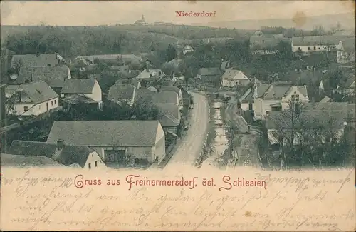 Freihermersdorf Svobodné Heřmanice Straße Mährisch Schlesien b Ostrau 1899