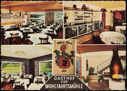 Hardheim Gasthof u. Pension zur Wohlfahrtsmühle Mehrbild-AK Innenansichten 1965