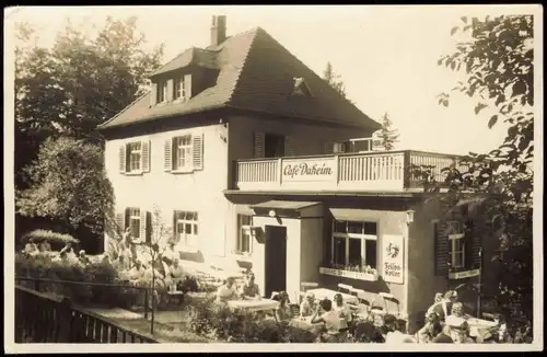 Ansichtskarte Hartha Außenterrasse Cafe Daheim zur DDR-Zeit 1960