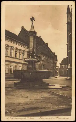 Ansichtskarte Mühlhausen (Thüringen) Partie am Bismarck-Brunnen 1928