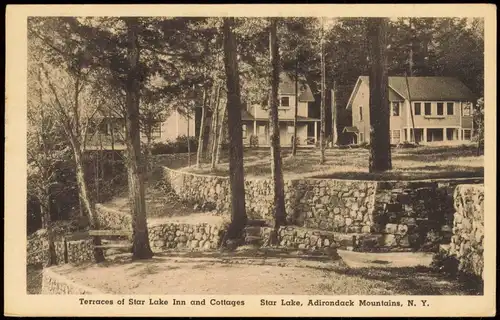 USA United States of America Terraces  Cottages Adirondack Mountains N. Y. 1954