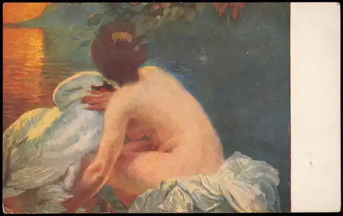 Künstlerkarte: Gemälde / Kunstwerke ALBERT BESNARD - Leda. Erotik 1913