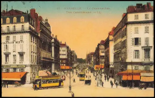 CPA Marseille The Cannebiere - Straßenbahn 1915