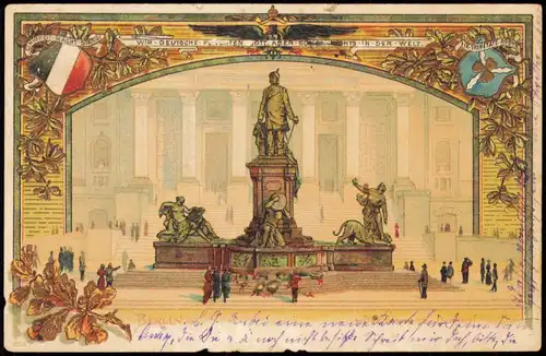 Mitte-Berlin Kaiser-Wilhelm-Nationaldenkmal Patriotika 1901 Prägekarte