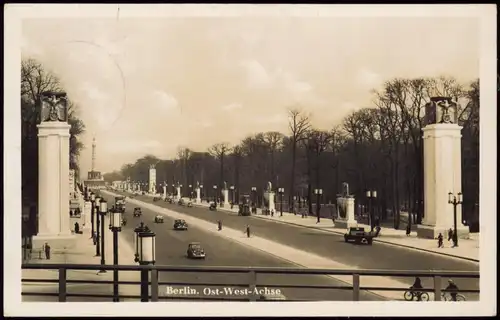 Ansichtskarte Berlin Ost-West-Achse im Propaganda-Schmuck 1938