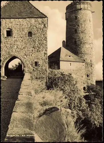 Ansichtskarte Bautzen Budyšin Mühltor mit Stadtmauer AK DDR Handabzug 1959