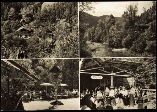 Schwarzburg DDR Mehrbildkarte mit Schweizerhaus-Schwarzatal 1974