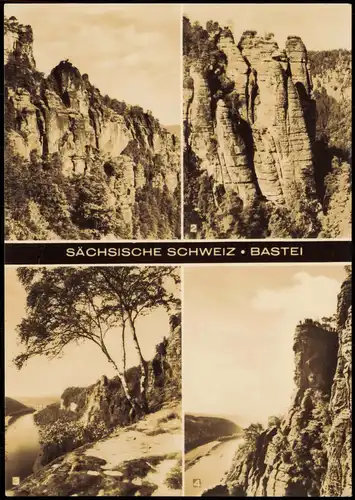 Ansichtskarte Rathen DDR Mehrbildkarte SÄCHSISCHE SCHWEIZ BASTEI 1970