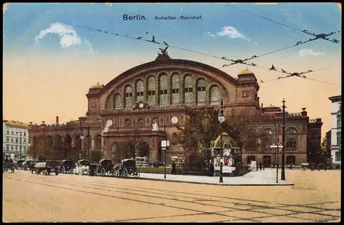 Ansichtskarte Kreuzberg-Berlin Anhalter Bahnhof 1918   1. Weltkrieg Feldpost gelaufen ab Stempel ZOSSEN