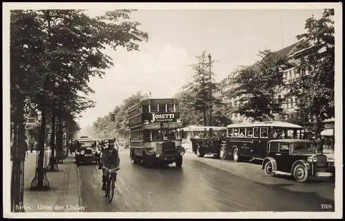 Ansichtskarte Mitte-Berlin Unter den Linden, Stadtverkehr Bus 1932