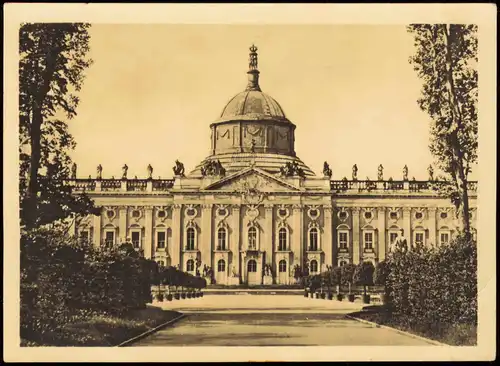 Brandenburger Vorstadt-Potsdam Gartenseite des Neuen Palais Park Sanssouci 1955