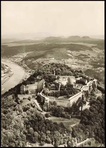 Königstein (Sächsische Schweiz)  600 m Flughöhe (DDR Luftbildaufnahme) 1970