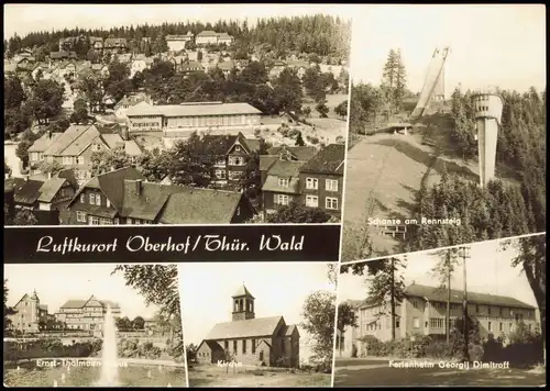 Oberhof (Thüringen) DDR    Schanze am Rennsteig, Kirche, Ferienheim 1969