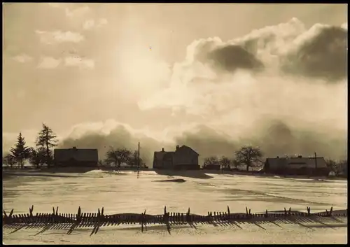 Viel Glück  Erfolg im neuen Jahr DDR Neujahrskarte  Winter-Landschaft 1970/1969