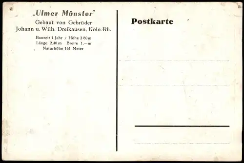 Köln Ulmer Münster Gebaut von Gebrüder Johann u. Wilh. Dreikausen 1926