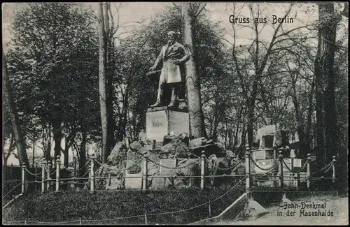 Ansichtskarte Kreuzberg-Berlin Hasenheide Jahn-Denkmal 1908
