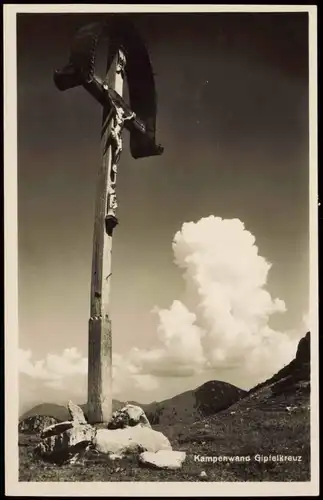 Ansichtskarte Kampenwand Kampenwand Gipfelkreuz Berg-Panorama 1940