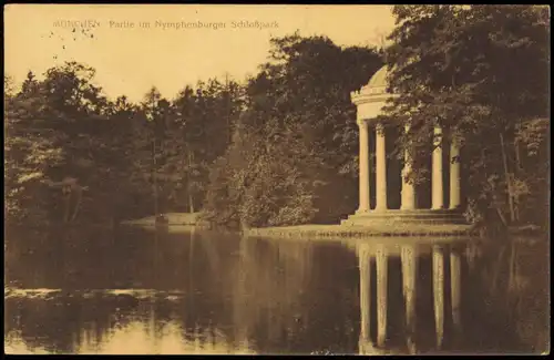 Ansichtskarte München Partie im Nymphenburger Schlosspark 1911