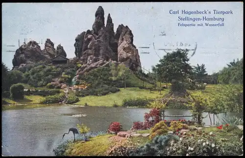 Stellingen-Hamburg Carl Hagenbeck's Tierpark Felspartie mit Wasserfall 1811