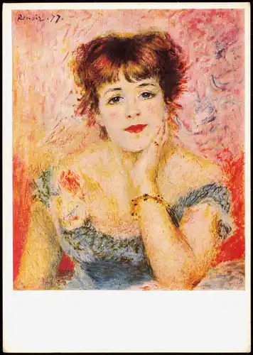 Künstlerkarte Gemälde: AUGUSTE RENOIR   Die Schauspielerin Jeanne Samary 1967