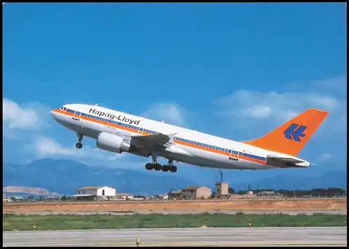 Ansichtskarte  Flugzeug Airplane Avion Hapag-Lloyd Airbus A 310 1980