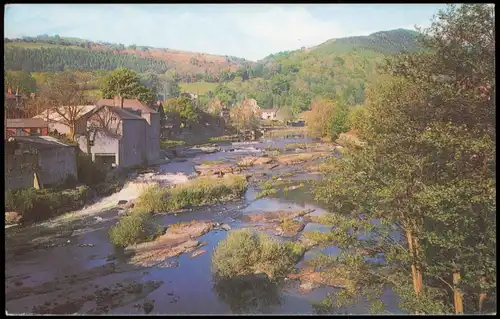 Postcard Llangollen (Denbighshire Wales) River Dee from the Brigde 1980