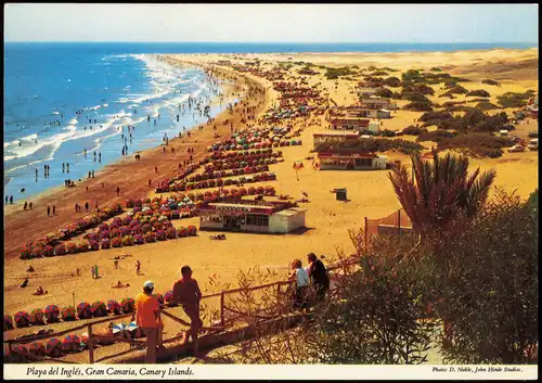 Playa del Inglés Panorama Ansicht Strand Gran Canaria Canary Islands 1980