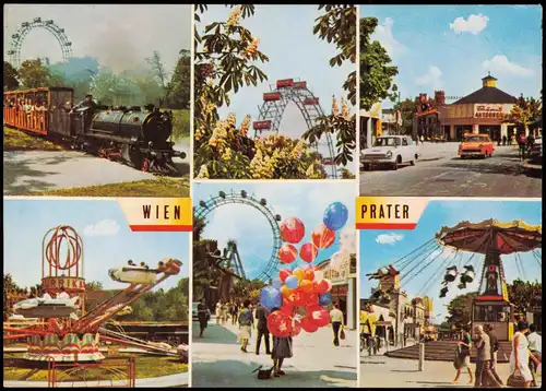 Ansichtskarte Wien Mehrbildkarte Prater Vergnügungspark 1988