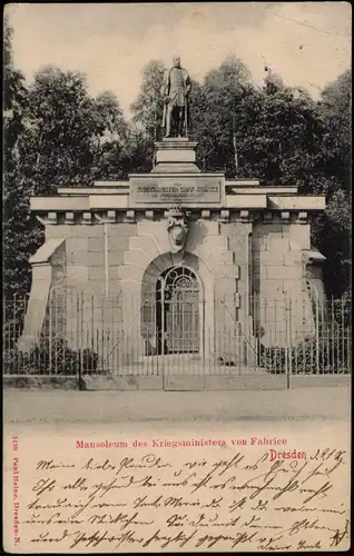 Innere Neustadt-Dresden Mausoleum des Kriegsministers von Fabrice 1902