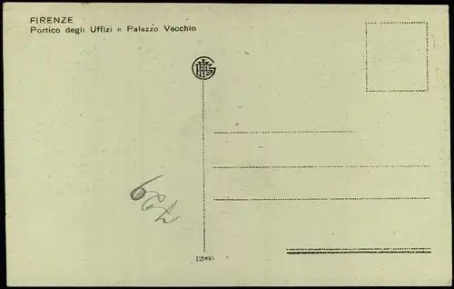 Florenz Firenze Portico degli Uffizi e Palazzo Vecchio bei Mondschein 1913