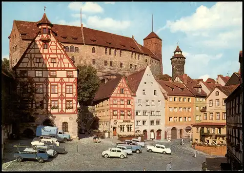 Nürnberg Nürnberger Burg Auto Parkplatzs Autos u.a. VW Käfer 1970