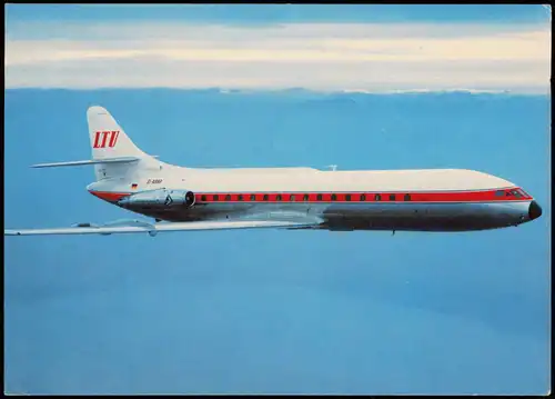 Flugzeug Airplane Avion Caravelle SE 210 10 R 1969 Stempel Düsseldorf-Flughafen