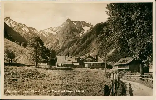 Ansichtskarte Spielmannsau-Oberstdorf (Allgäu) Umland  1930   Gasthof-Stempel