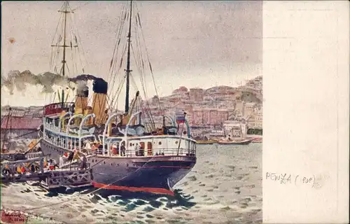 Postcard Wladiwostok Владивосток Hafen Dampfer 1924