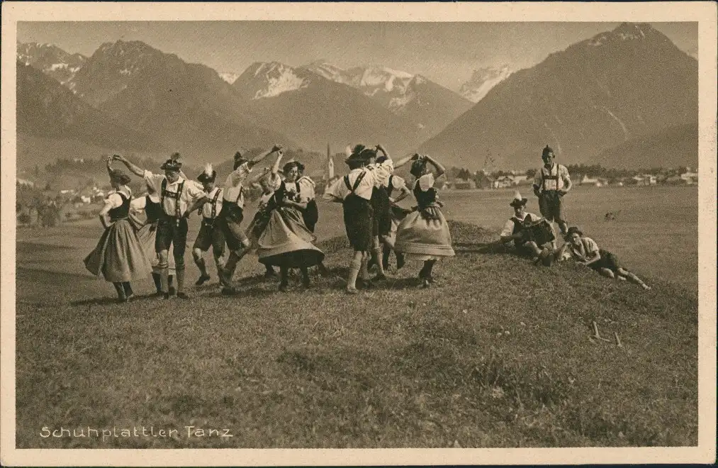 Ansichtskarte Oberstdorf (Allgäu) Schuhplattler Tanz 1983