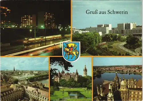 Schwerin Straßenbahn auf  Neubaugebiet Großer Dreesch, Altstadt 1985