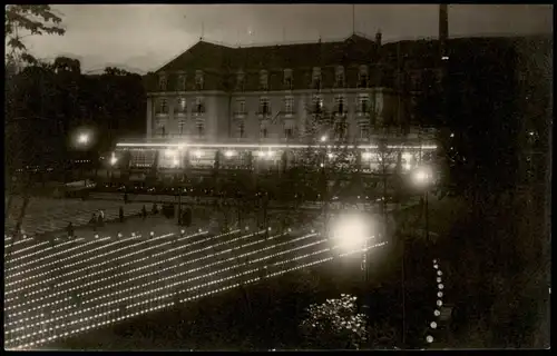 Foto Bad Pyrmont Kurhaus mit Illumination des Parks 1940 Privatfoto