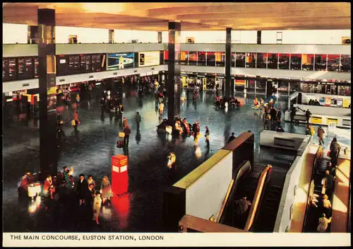 Postcard London THE MAIN CONCOURSE, EUSTON STATION 1985