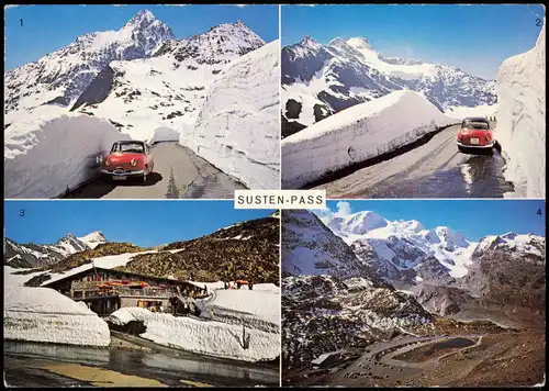 Ansichtskarte Wassen Mehrbildkarte Sustenpass Sustenstraße 1962