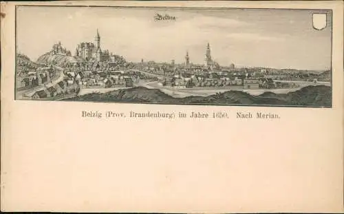 Ansichtskarte Bad Belzig nach Merian Prov. Brandenburg im Jahre 1650 1908