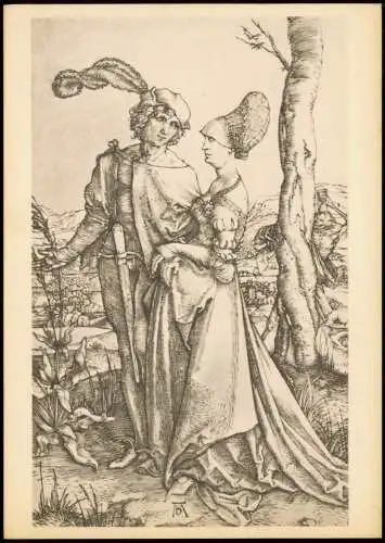 Künstlerkarte ALBRECHT DÜRER Der Spaziergang The Walk La promenade 1970