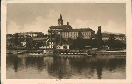 Postcard Leitmeritz Litoměřice Stadt - Dampfer 1930