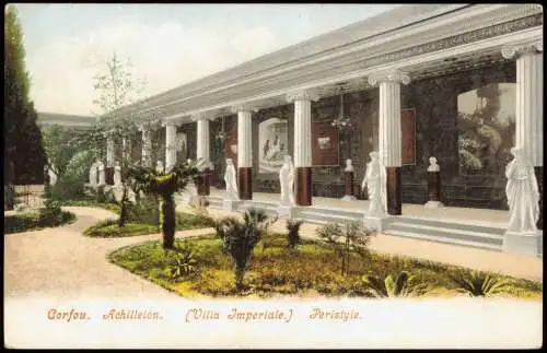 Postcard Korfu Corfou. Achilleion. Villa Imperiale. Peristyle. 1911